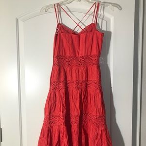 Rebecca Taylor Coral Sundress Size 2 Lace details 100% Cotton